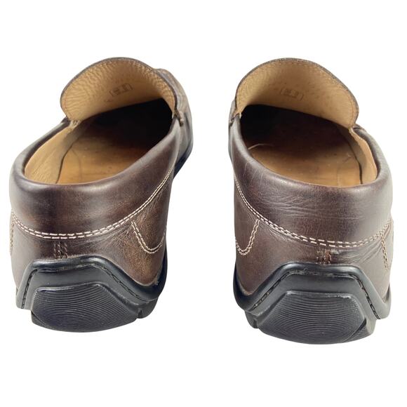 Ecco Brown Leather Slip On Men Loafers Size 42 / 8 - Picture 5 of 8